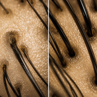 Hair density per unit scalp area increased by 2.03%
